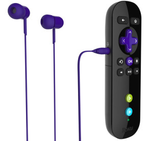 Roku 3 remote with headphones