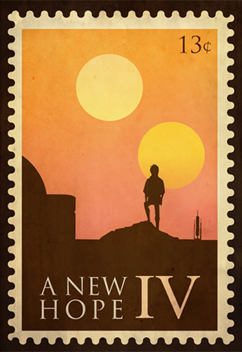 Star Wars A New Hope Stamp Design