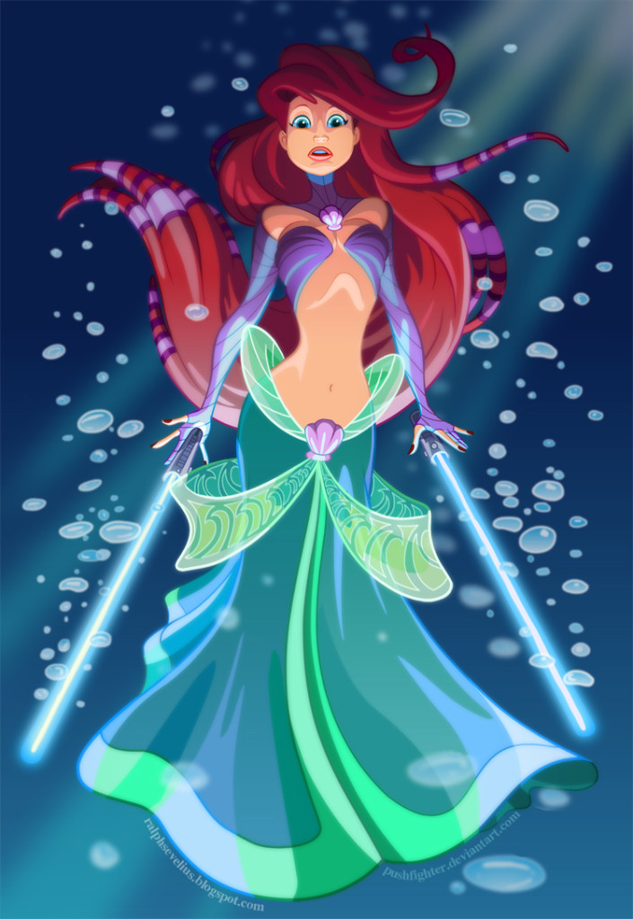 Star Wars Disney Princess Ariel as a Jedi Guardian