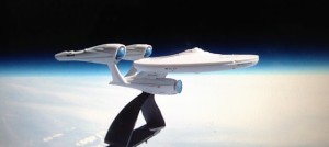 Model of Star Trek's USS Enterprise in the Earth's Upper Atmospher