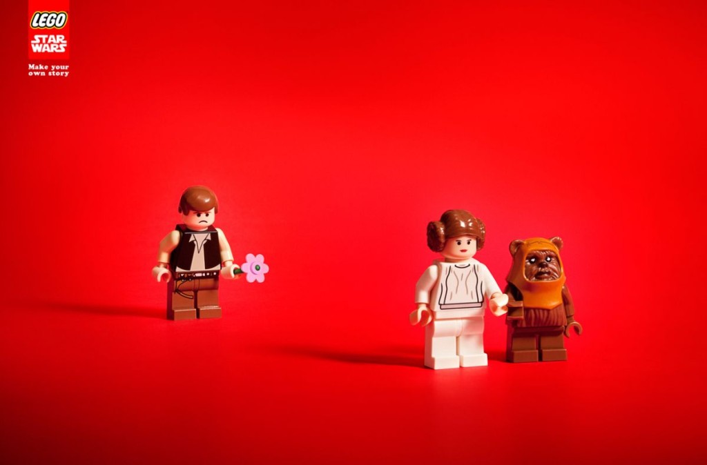LEGO Han Solo angry has Leia walks off with an Ewok