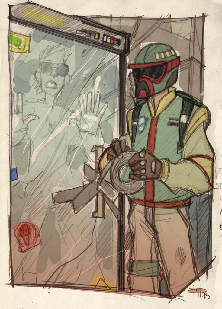 Boba Fett encasing Han Solo