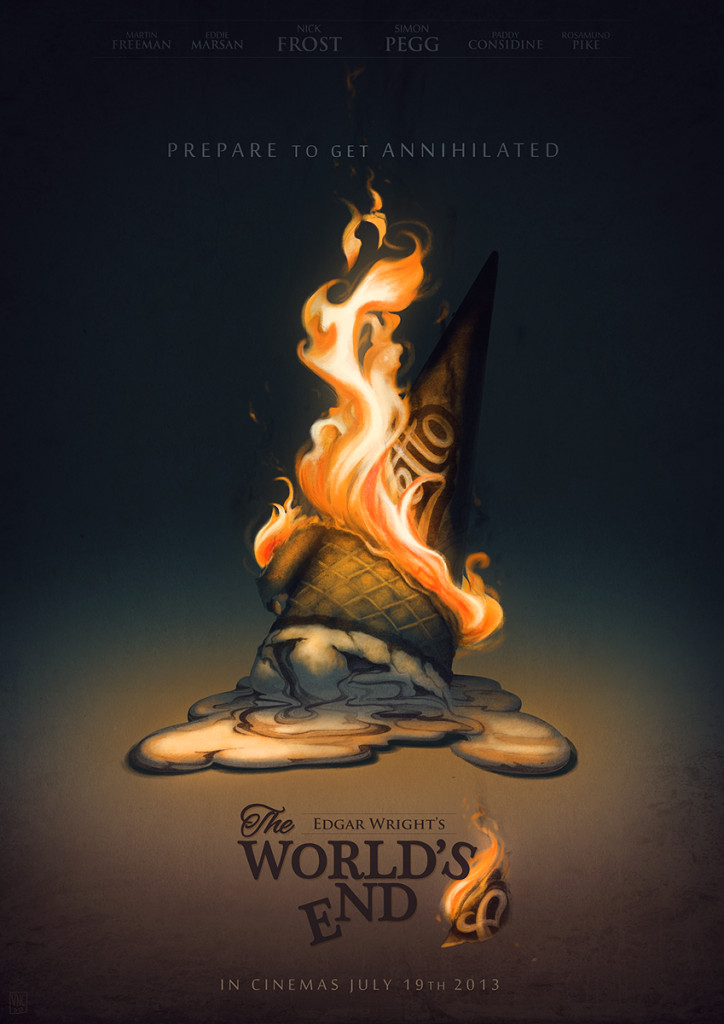 The World's End Poster burning ice cream