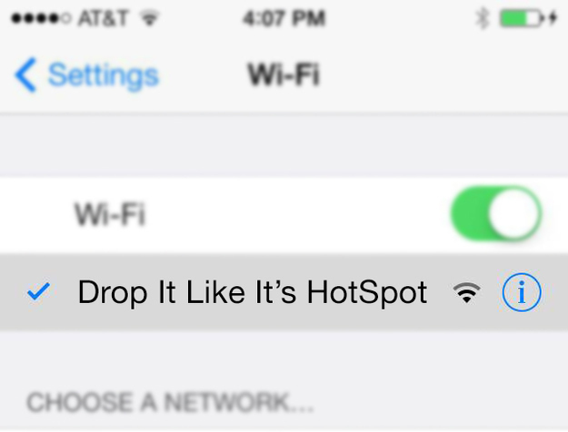 funny Wi-Fi name - drop it like it's hotspot