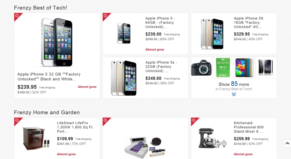 Year end Ebay deal frenzy phones and home and garden.